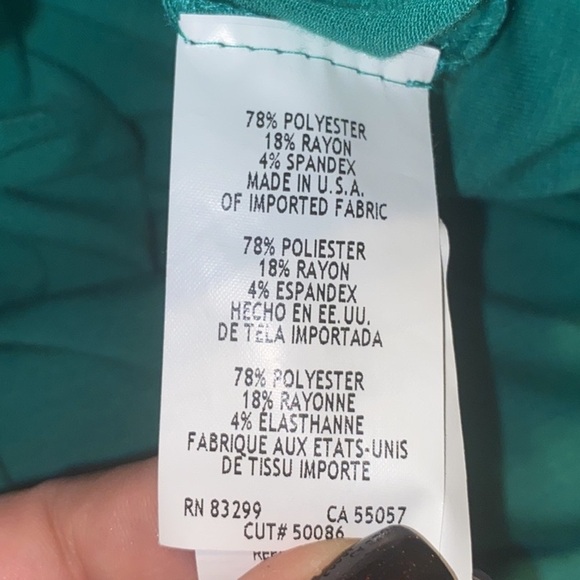 Charming Charlie Teal Green Knit Top Beaded Neckline Hip Rouching Size Medium - Picture 8 of 12